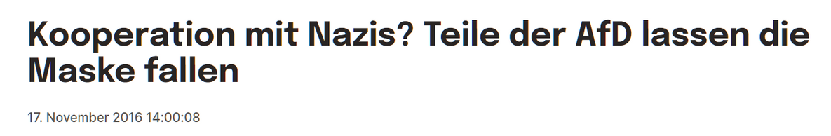 Kooperation mit Nazis? Teile der AfD lassen die Maske fallen
17. November 2016 14:00:08