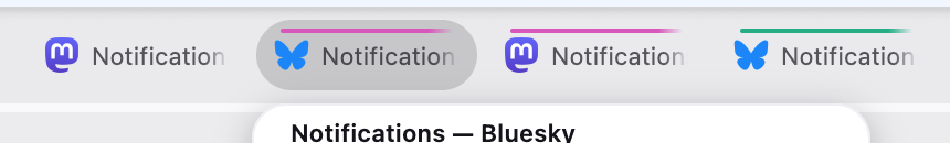 multi-account containers showing the multi-account border appearing awkwardly inside the very rounded tab corners