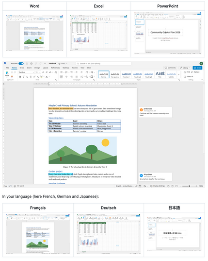 Screenshots of ElixirOffice, from its GitHub page.