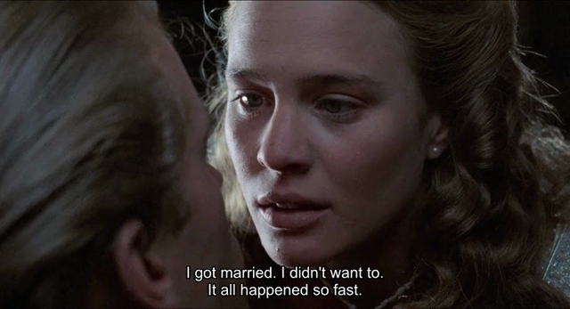 BUTTERCUP: I got married. I didn't want to. It all happened so fast.
WESTLEY: It never happened.
BUTTERCUP: What?
WESTLEY: It never happened.
BUTTERCUP: But it did! I was there...this old man said "man and wife."
WESTLEY: Did you say "I do"?
BUTTERCUP: Uh, no. We sort of skipped that part.
WESTLEY: Then you're not married.