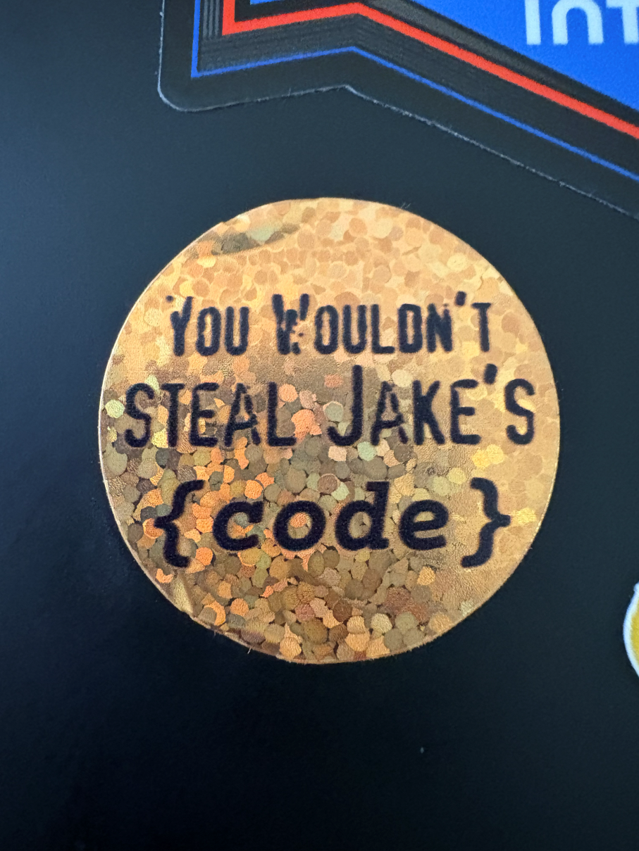 With thanks to @dletorey I have a shiny new sticker for my laptop! CC @jaffathecake